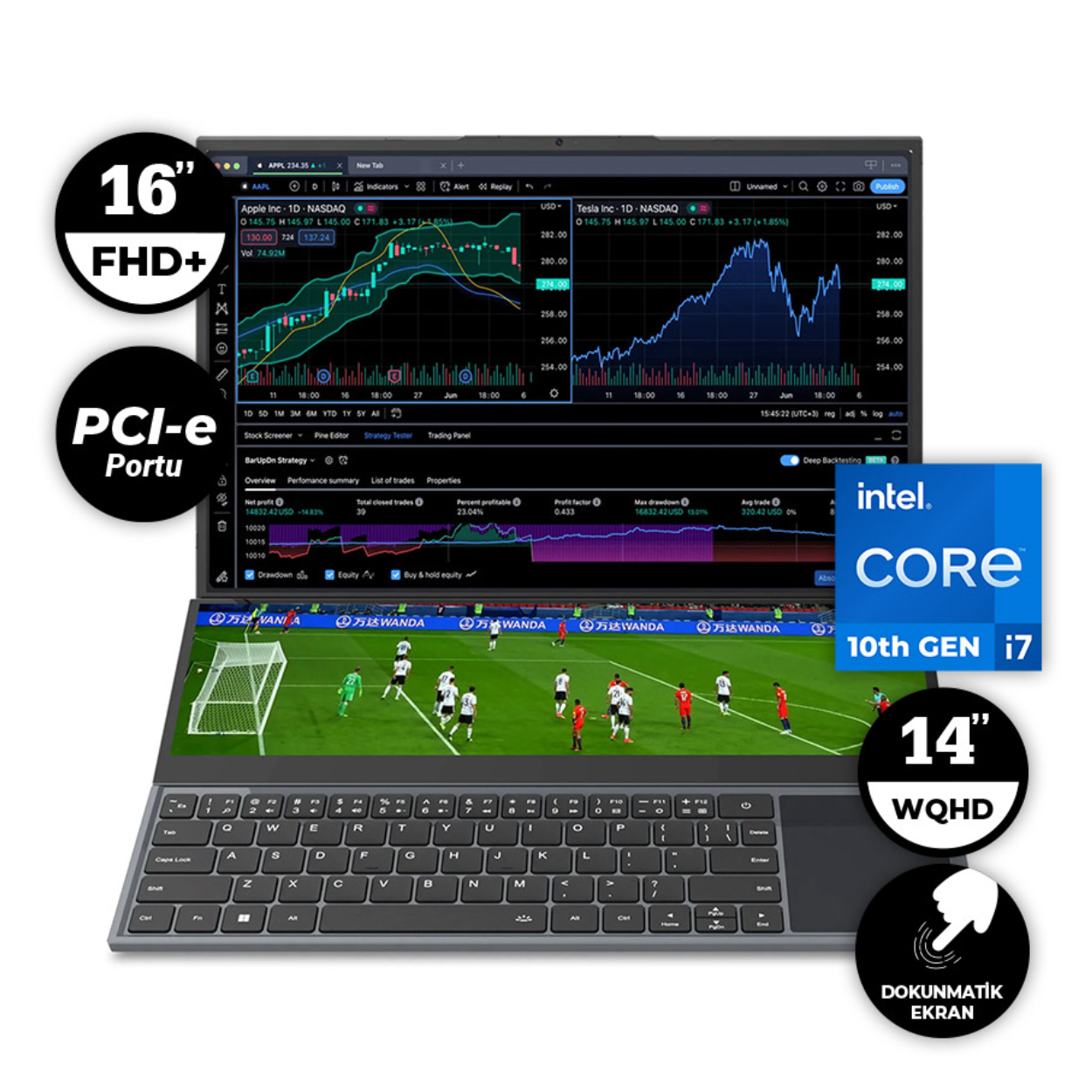 QUADRO Diamond Duo Dual 16"+14"Touch i7-10850H 16GB 512SSD FDOS