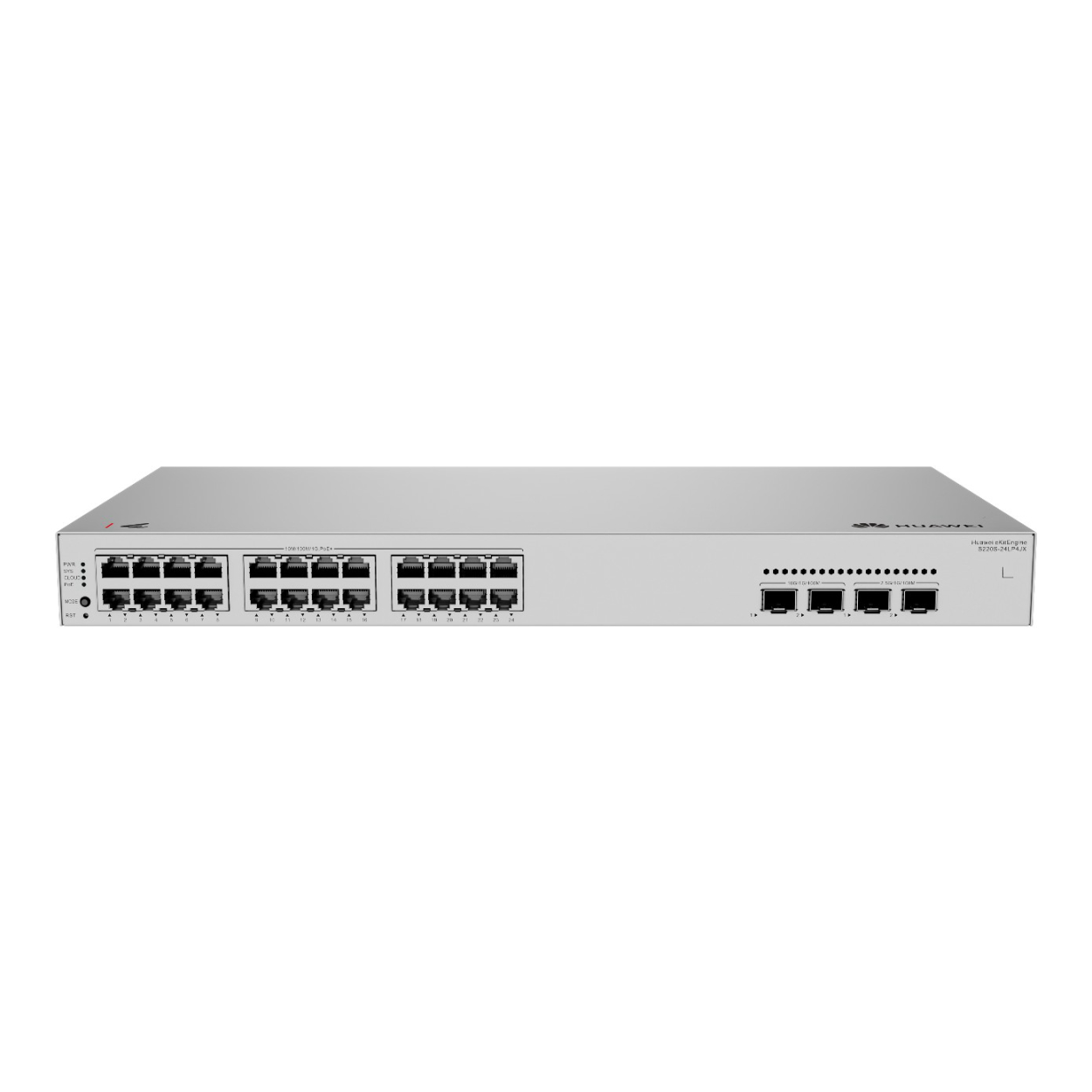 HUAWEI eKitEngine S220S-24LP4JX 24GE PoE+ 195W, 2x 2,5G + 2x 10G SFP L2 Yönetile