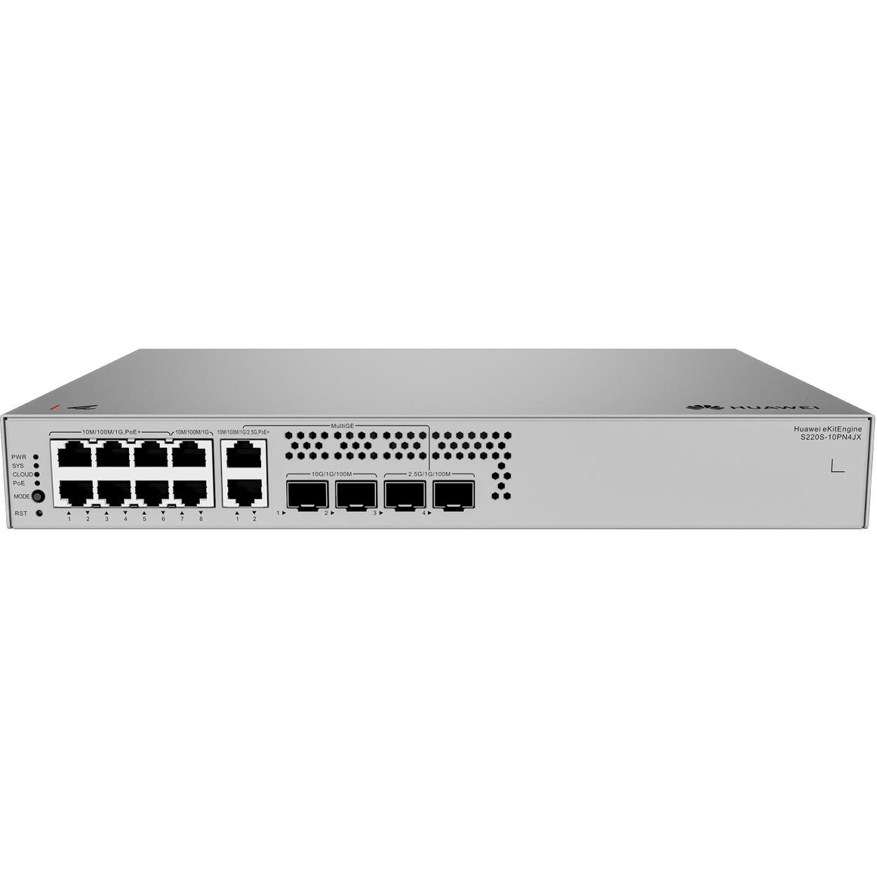 HUAWEI eKitEngine S220S-10PN4JX 6xGE 2x2,5G PoE+ 128W, 2GE, 2x 2,5G + 2x10G SFP