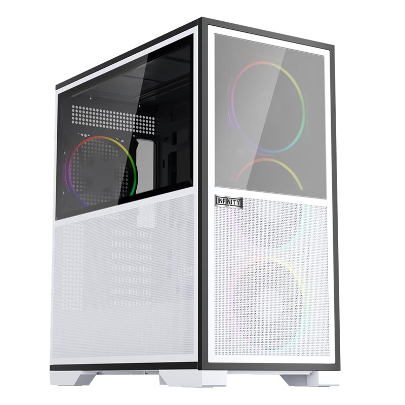 1ST PLAYER IF8 BTF BEYAZ ARGB 4X12CM FAN TERS ÇEVİRİLEBİLİR TEMPERLİ CAM MESH PANELLER USB 3.0 E-ATX