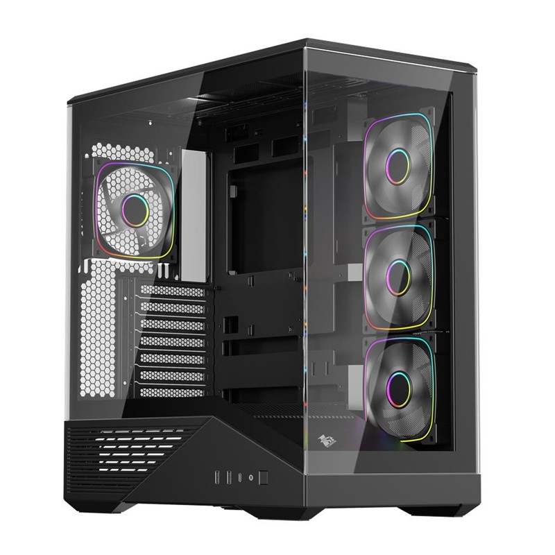 1ST PLAYER GM7 BTF SİYAH ARGB 4X12CM FAN TEMPERLİ CAM USB 3.0 TYPE-C ATX KASA