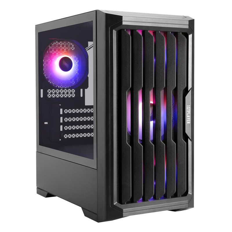 1ST PLAYER BULLET HUNTER H2 400W 4X12CM RAINBOW FAN TEMPERLİ CAM USB 3.0 M-ATX KASA