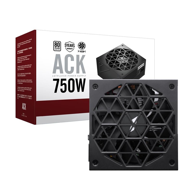 1ST PLAYER ACK 750W 80+ AKTİF PFC 14CM FAN 5 YIL GARANTİLİ SİYAH GÜÇ KAYNAĞI