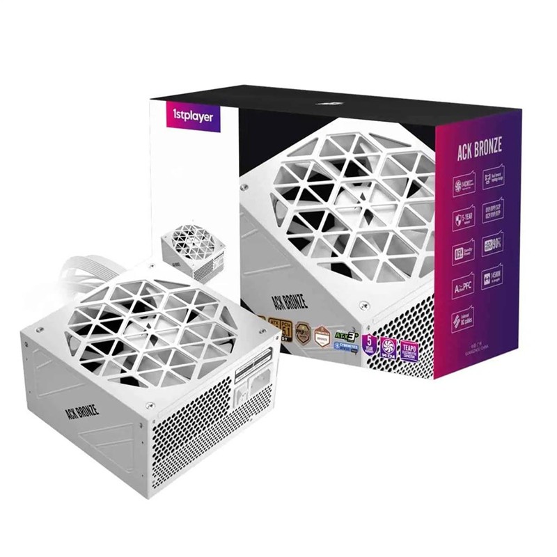 1ST PLAYER ACK 750W 80+ BRONZE AKTİF PFC 14CM FAN 5 YIL GARANTİLİ BEYAZ GÜÇ KAYNAĞI