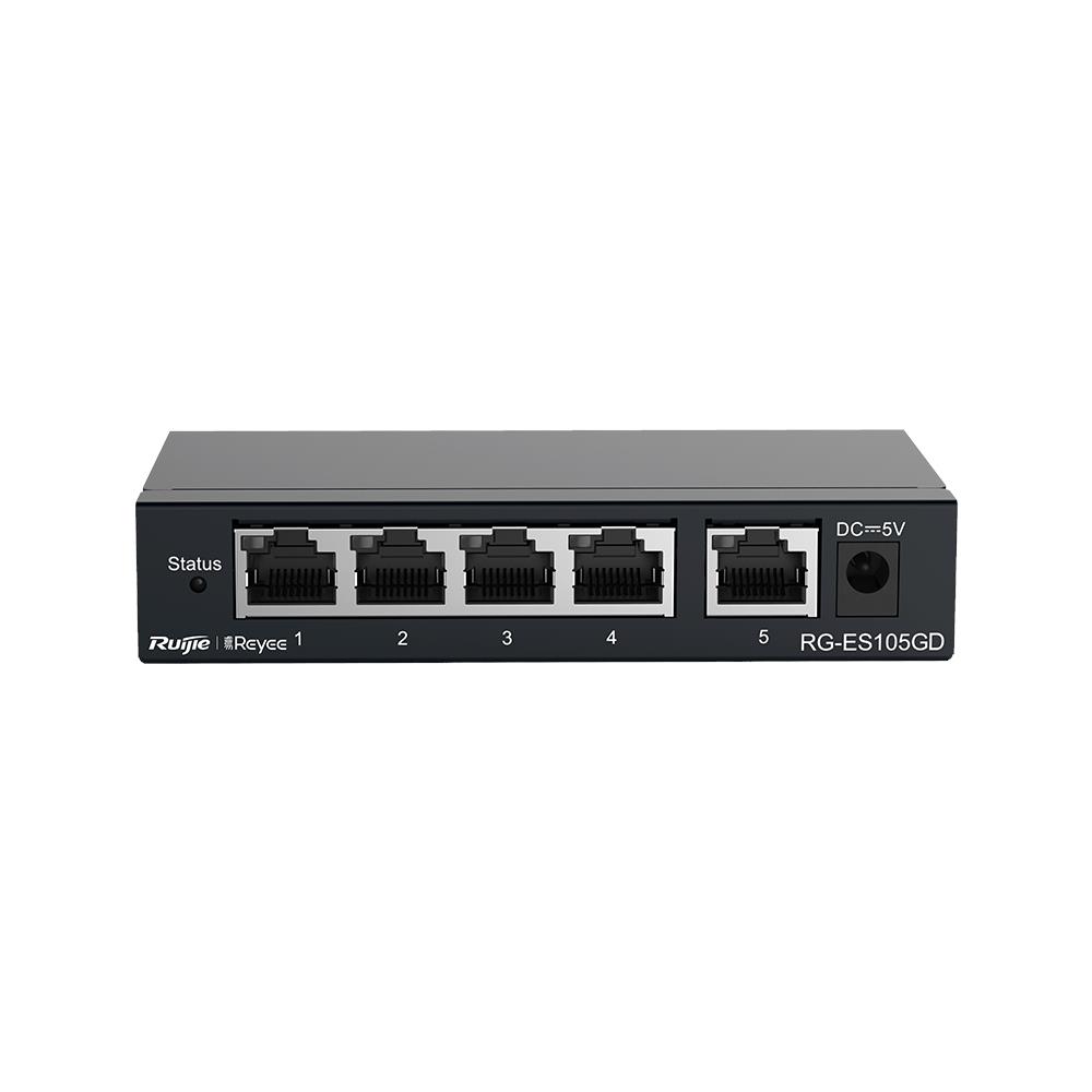 RUIJIE REYEE RG-ES105GD 5 PORT GIGABIT TAK CALISTIR METAL KASA SWITCH
