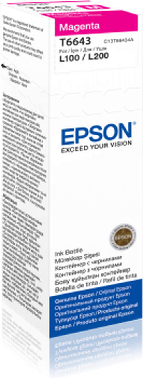 EPSON C13T66434A T6643 MAGENTA MÜREKKEP (L110-L200-L550-L355)